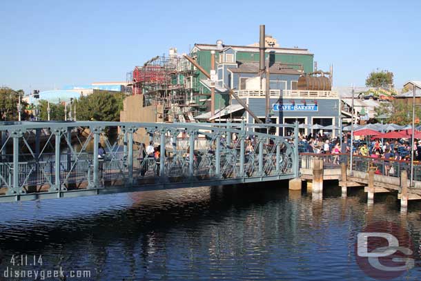 The side of the building facing the parade route is still being worked on.