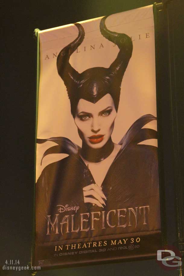 Maleficent banners in Downtown Disney to promote the upcoming film.