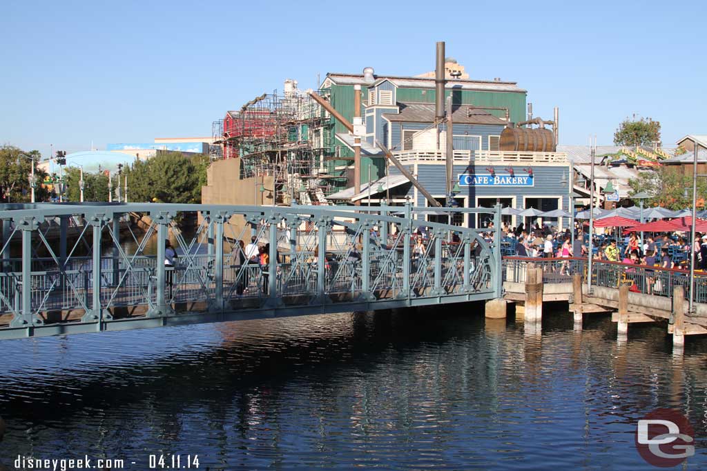 The side of the building facing the parade route is still being worked on.