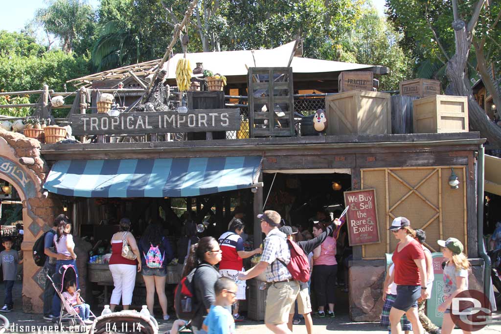 Dale in Adventureland above the Tropical Imports store.