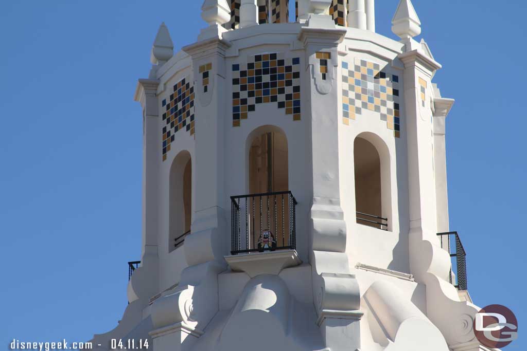 He is way up in the Tower of the Carthay Circle Restaurant.