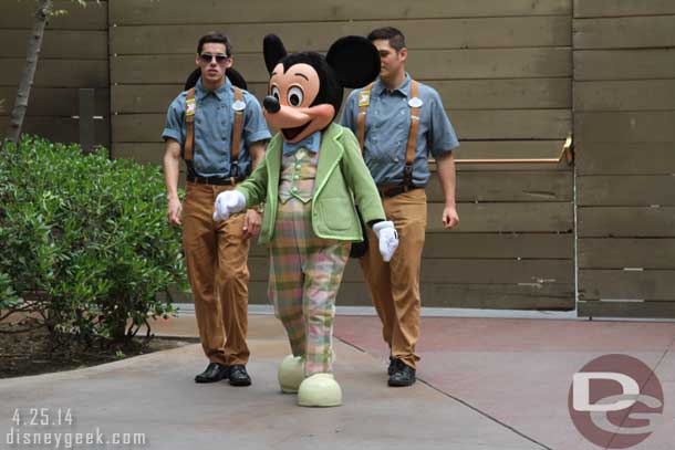 Mickey also arrived as the two rabbits left.