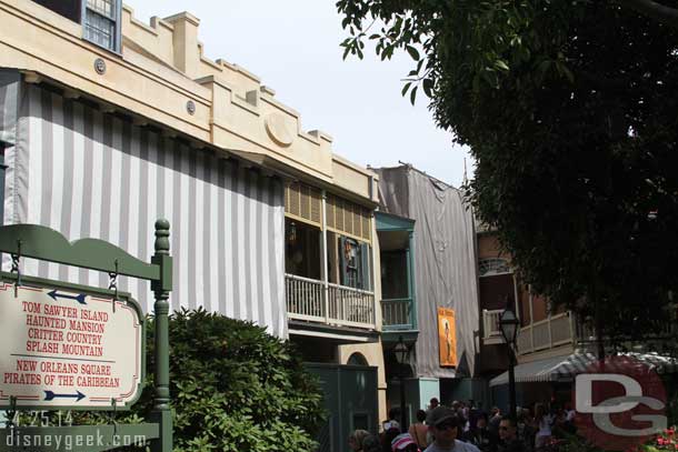 Walked through New Orleans Square.. not much is different looks about the same as it has for months with scaffolding and tarps up throughout.