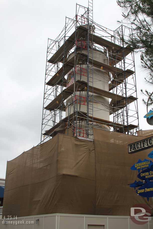 Work continues on the Wharf buildings.