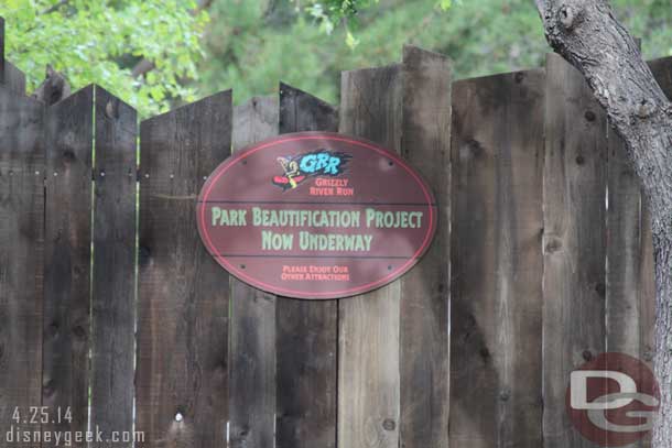 Grizzly River Run was closed for renovations.