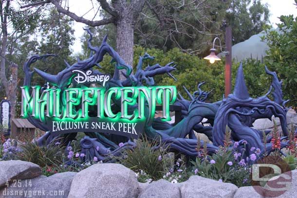 The Maleficent sign lights were on.