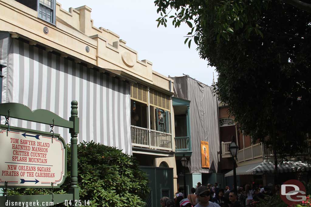 Walked through New Orleans Square.. not much is different looks about the same as it has for months with scaffolding and tarps up throughout.