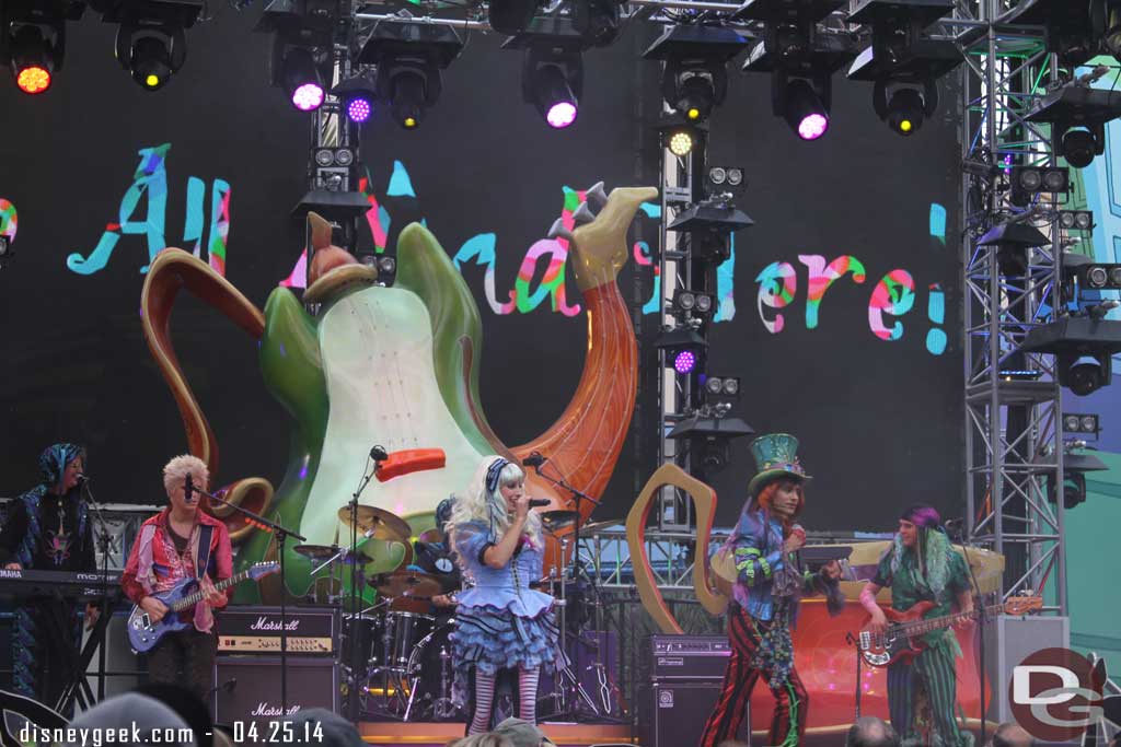 The Mad T Party Band was on the stage as I walked by.