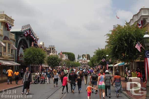 Main Street was decked out for the summer with its traditional red, white, and blue.   There were a lot of guests but it was not overly crowded.