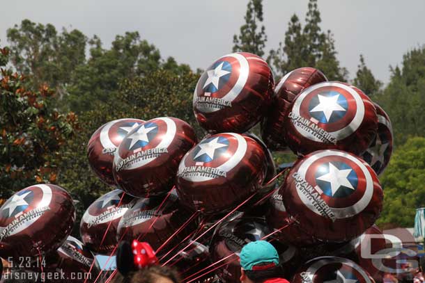 Captain America balloons.