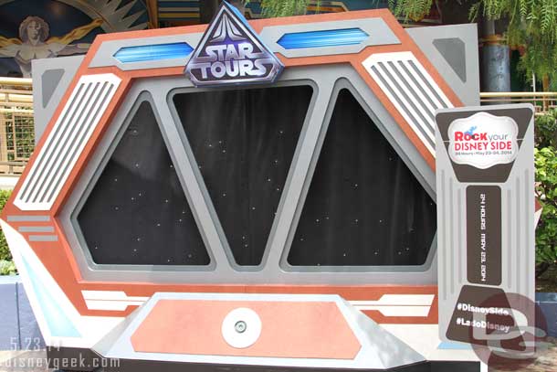 A Star Tours photo op near Innoventions.  Assuming at some point characters will be out.  For now just a static backdrop.