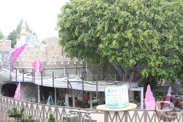 Work on Alice in Wonderland is progressing.  The extended walkways are up.