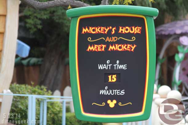 Not a bad wait for Mickey this afternoon.