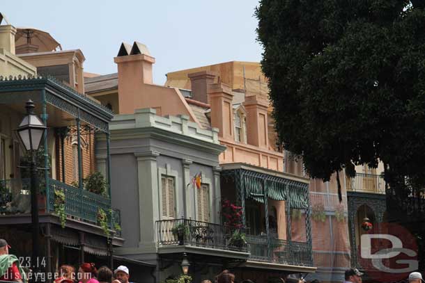 Work continues on the roofs of New Orleans Square (as well as 2nd story)