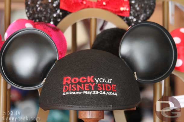 There were commemorative mouse ears available today.  This is the back.