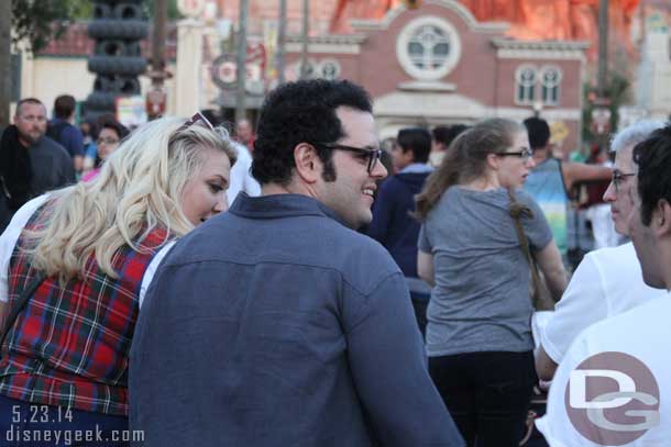 While waiting Josh Gad passed by.  Looked like he was heading for the Racers.