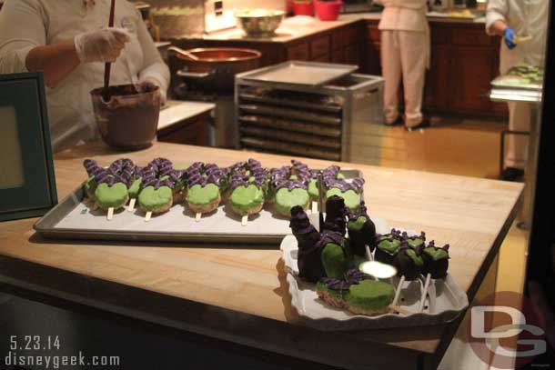 Maleficent treats being prepared in Trolley Treats.