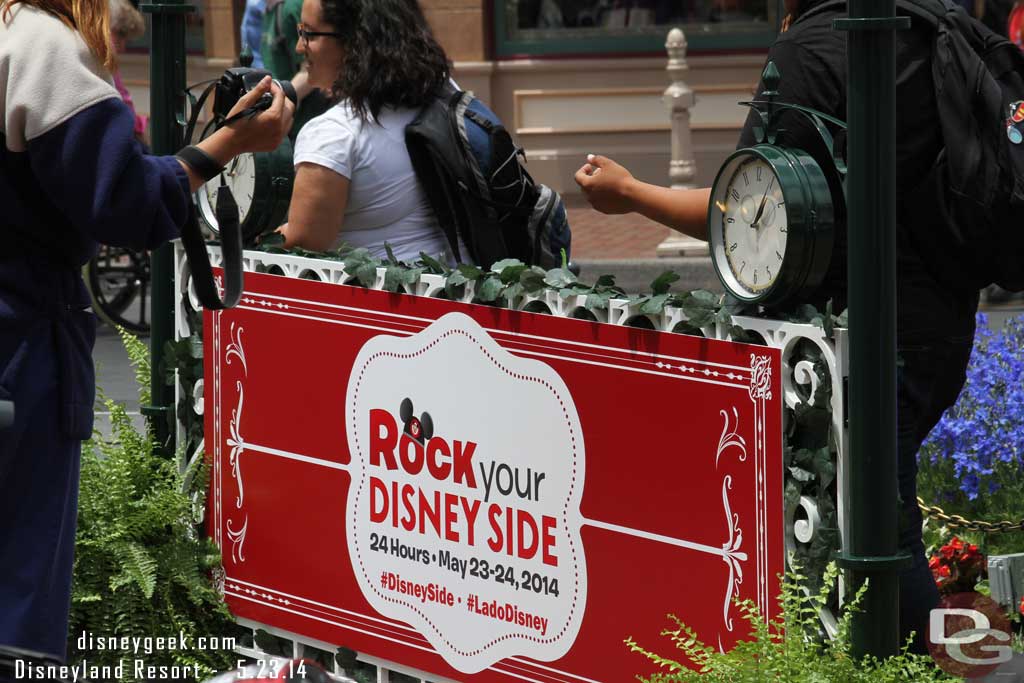 A photo op in Town Square with clocks and a banner (same as the last 24 hour event, just a new banner)