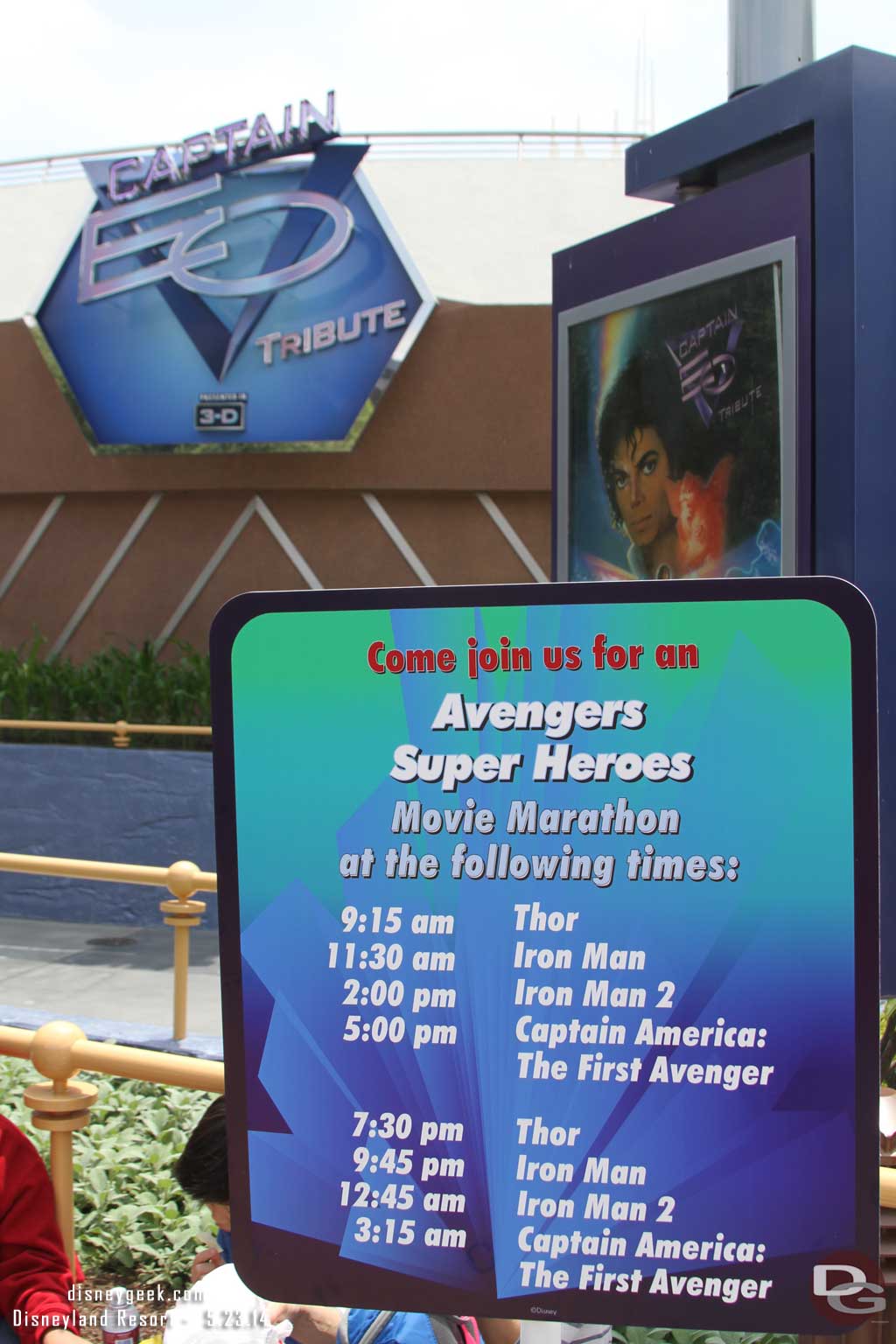 The show times for the day.  They were showing standard versions of the films, no 3D.