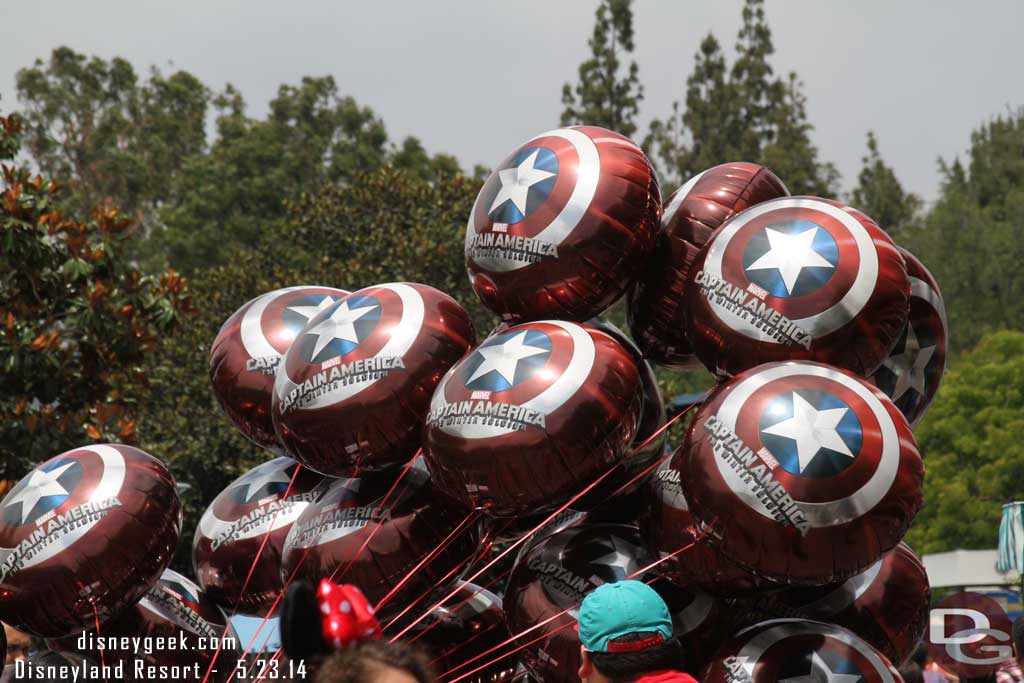 Captain America balloons.