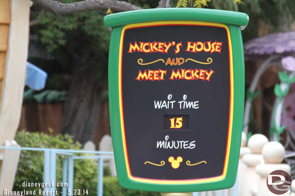 Not a bad wait for Mickey this afternoon.