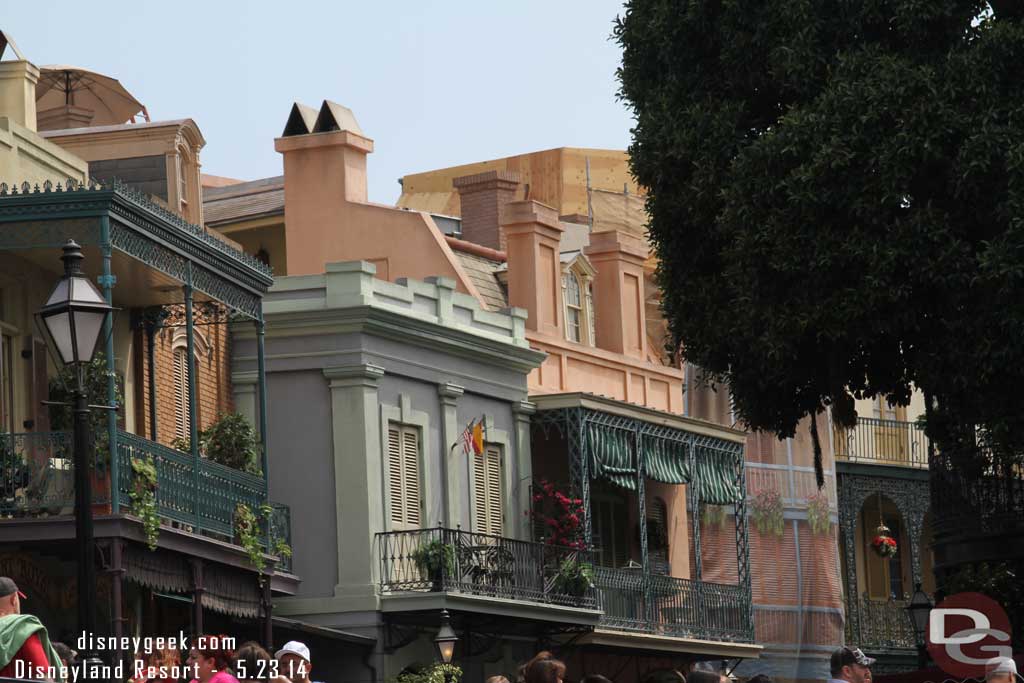 Work continues on the roofs of New Orleans Square (as well as 2nd story)