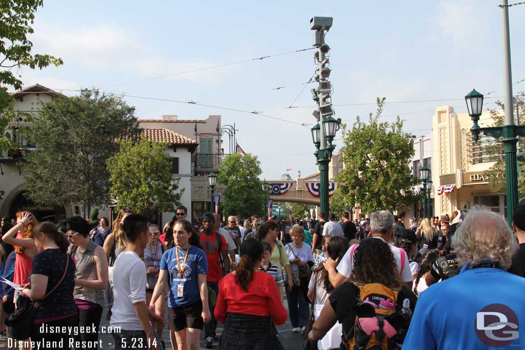 Making my way to Buena Vista Street.  A lot of guests moving about.