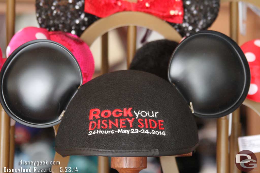 There were commemorative mouse ears available today.  This is the back.