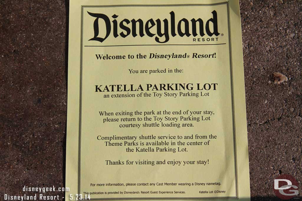 I finally got around to reading the paper I was given when I entered the parking lot.  I thought it was to explain the crowd, but instead it was to say where I was parking.