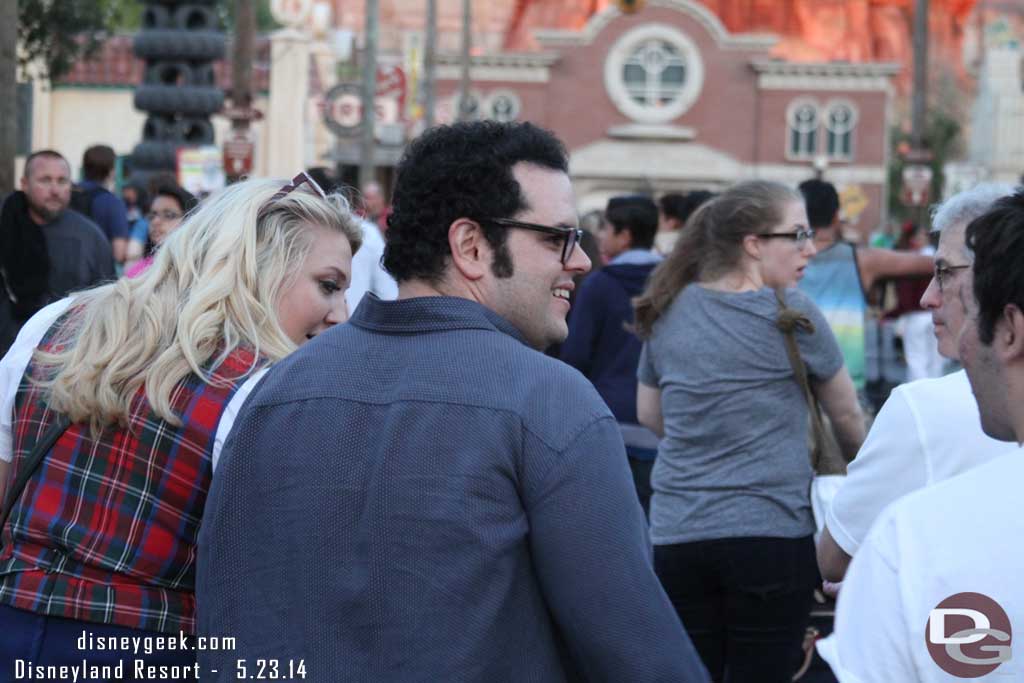 While waiting Josh Gad passed by.  Looked like he was heading for the Racers.