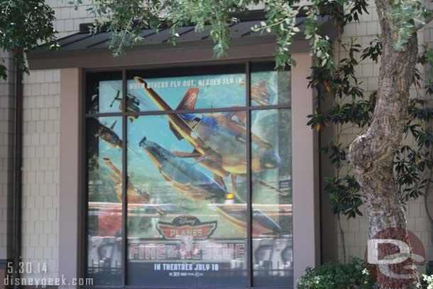 As you arrive at the Downtown Disney tram stop, Planes movie poster