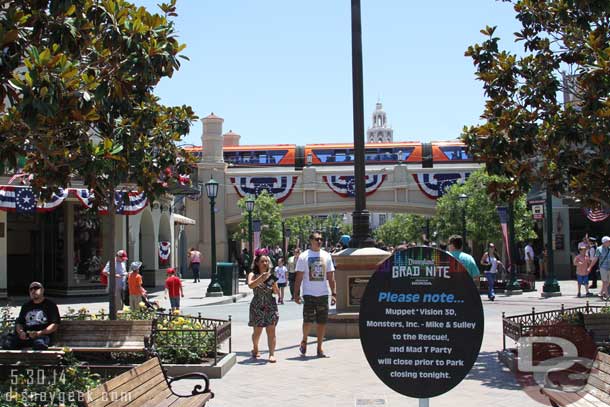 Because of Grad Nite they were closing Hollywood Land before the rest of the park.