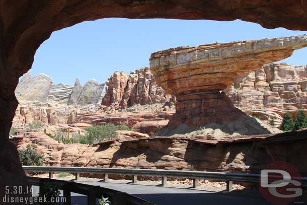 Entering Cars Land from the Wharf, an incredible view.  And today no photopass person in the way.