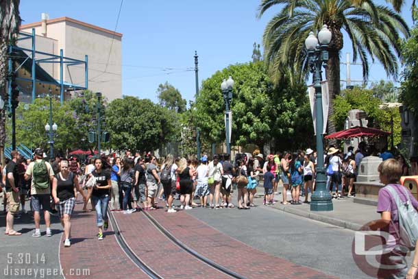 There was a backup at the Tower of Terror FastPass return line.