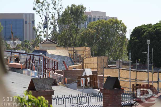 Work continues on the New Orleans Square rooftops.