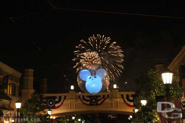 A Mickey Balloon found its way into my frame, dead center, for the finale!