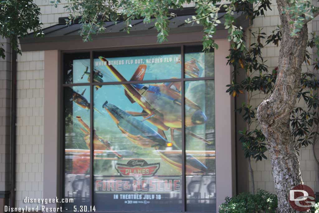 As you arrive at the Downtown Disney tram stop, Planes movie poster