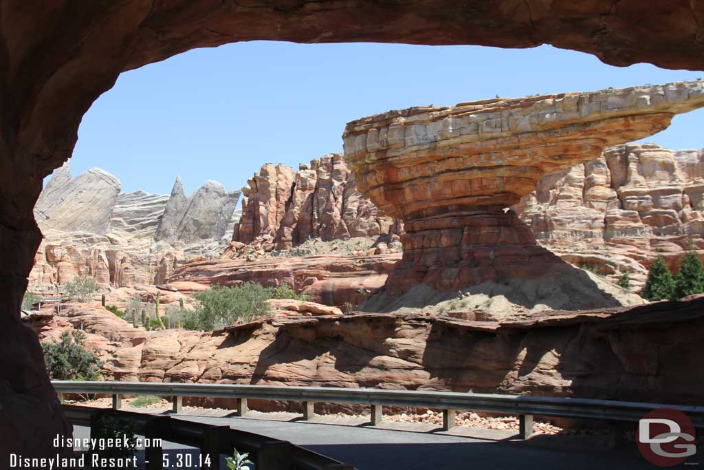 Entering Cars Land from the Wharf, an incredible view.  And today no photopass person in the way.