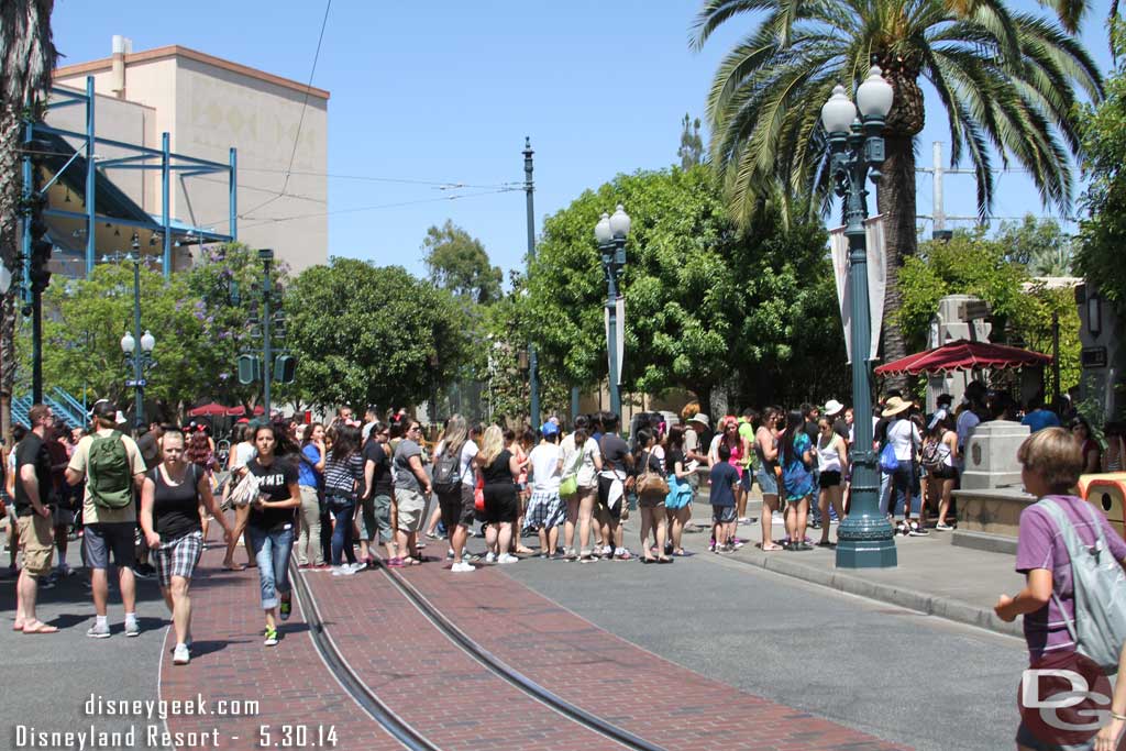 There was a backup at the Tower of Terror FastPass return line.