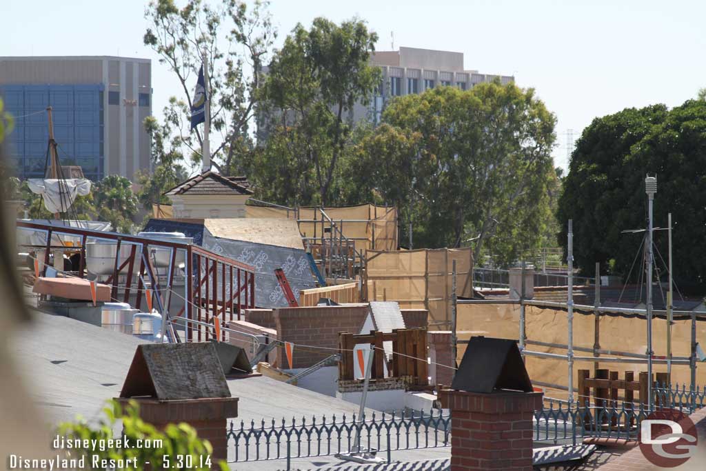 Work continues on the New Orleans Square rooftops.