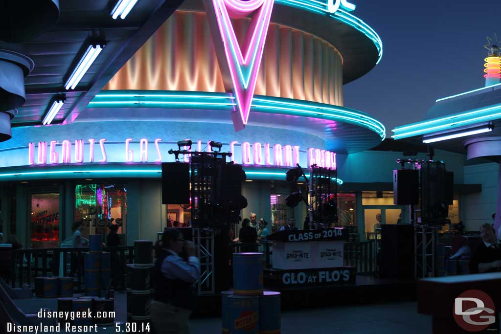 Grad Nite had started to take over the park.  Dance areas were being set up.  