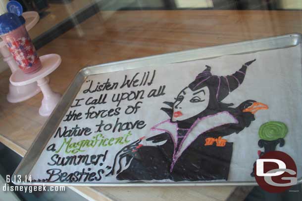 A message from Maleficent at Trolley Treats