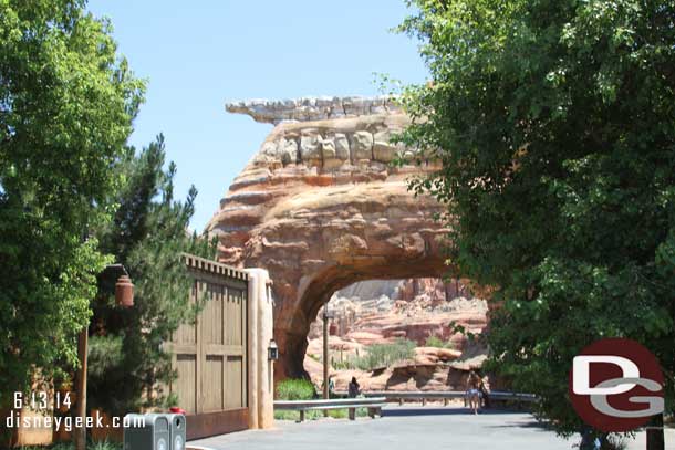 Entering Cars Land from the Wharf.  