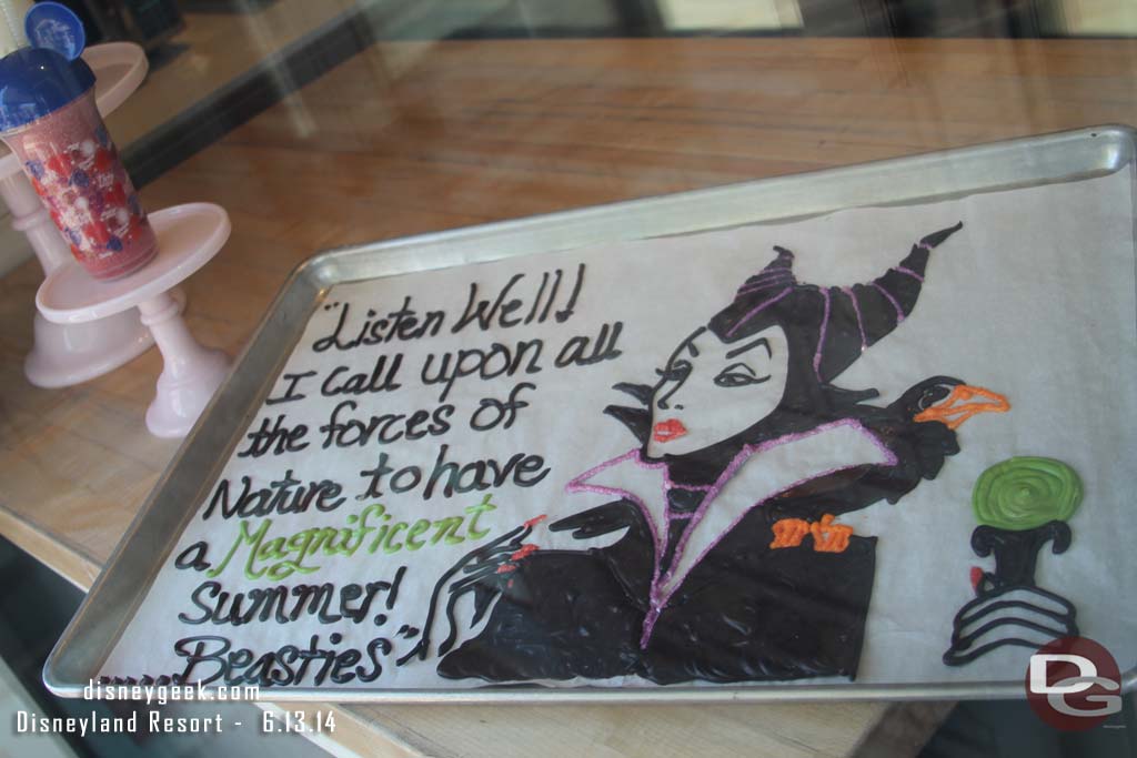 A message from Maleficent at Trolley Treats