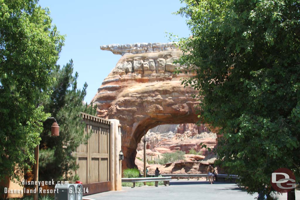 Entering Cars Land from the Wharf.  