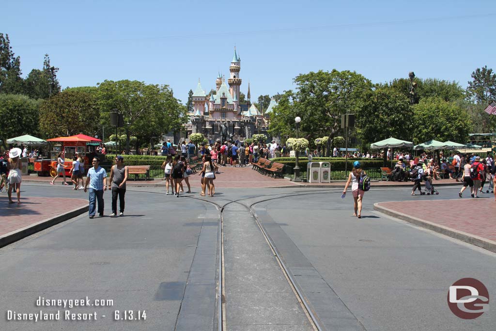 Crossing Main Street.