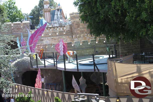 Time to check Alice in Wonderland.  They were working on the concrete surface as I passed by on the Monorail.