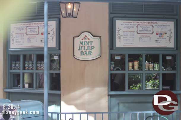 Continuing the look at the menus..the Mint Julep Bar