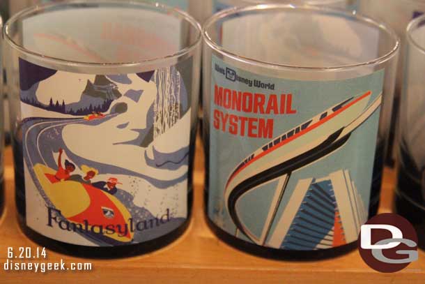 Thought the choice of Disneyland Fantasyland and WDW Monorail System on the same glass was odd.