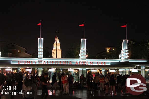 Heading back to the tram to end my evening.  A last look at Disney California Adventure.